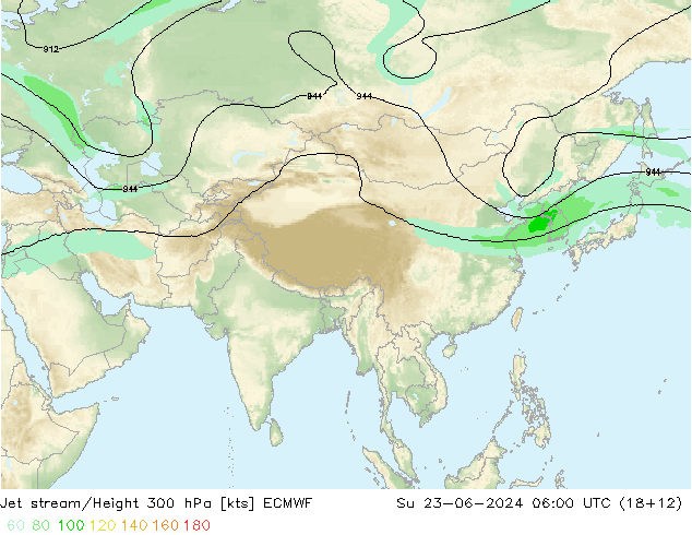 Jet stream/Height 300 hPa ECMWF Su 23.06.2024 06 UTC