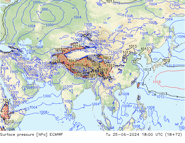 pression de l'air ECMWF mar 25.06.2024 18 UTC