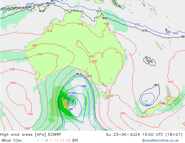 Sturmfelder ECMWF So 23.06.2024 15 UTC