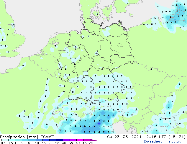 Precipitación ECMWF dom 23.06.2024 15 UTC