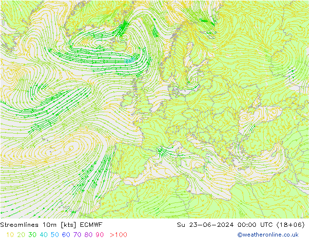 Rüzgar 10m ECMWF Paz 23.06.2024 00 UTC