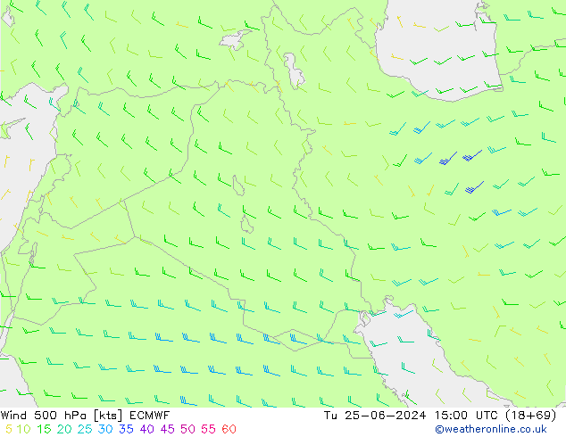Wind 500 hPa ECMWF di 25.06.2024 15 UTC