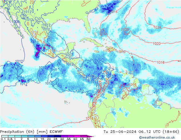 Z500/Rain (+SLP)/Z850 ECMWF Tu 25.06.2024 12 UTC