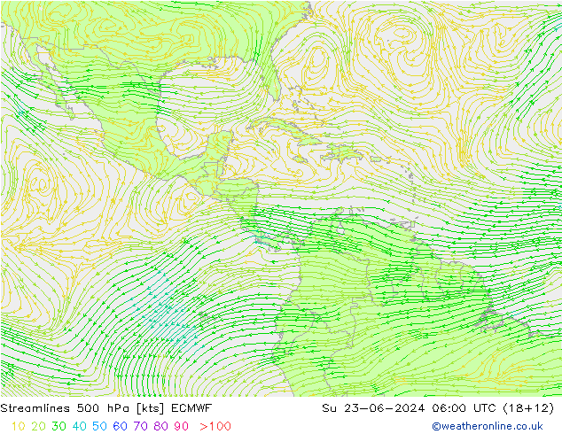 Streamlines 500 hPa ECMWF Ne 23.06.2024 06 UTC