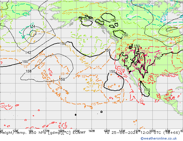 Z500/Regen(+SLP)/Z850 ECMWF di 25.06.2024 12 UTC