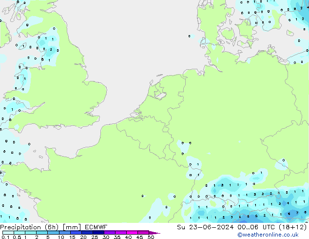 Z500/Rain (+SLP)/Z850 ECMWF dom 23.06.2024 06 UTC