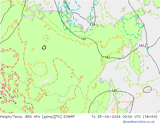 Z500/Rain (+SLP)/Z850 ECMWF mar 25.06.2024 00 UTC