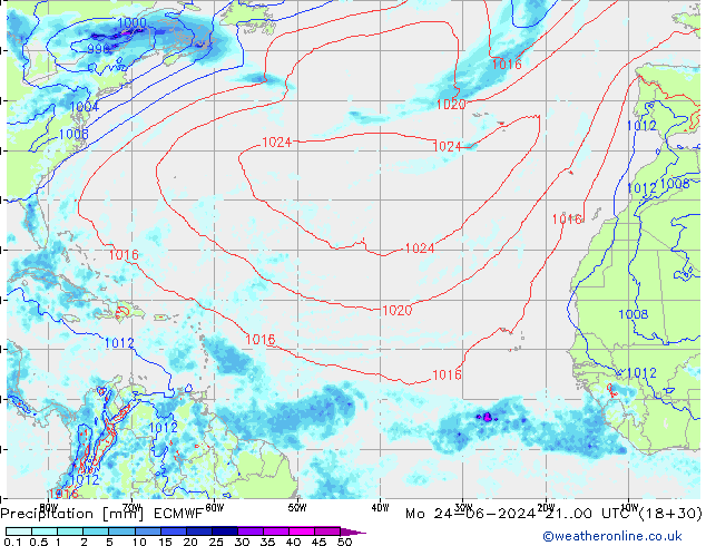 Précipitation ECMWF lun 24.06.2024 00 UTC