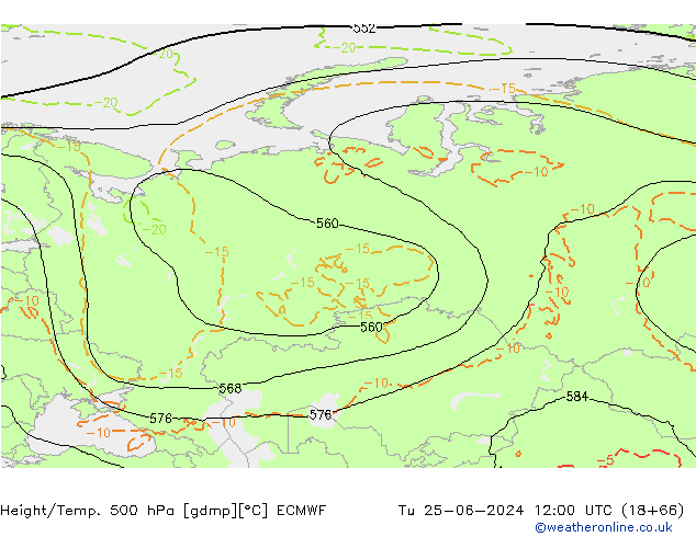 Z500/Rain (+SLP)/Z850 ECMWF Tu 25.06.2024 12 UTC