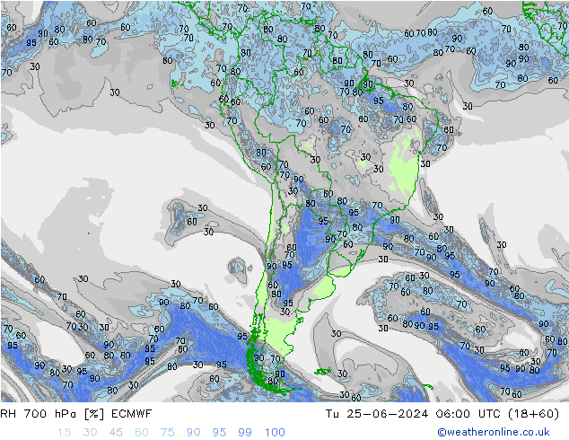 RV 700 hPa ECMWF di 25.06.2024 06 UTC