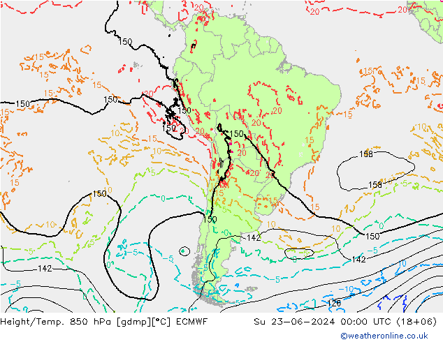 Z500/Rain (+SLP)/Z850 ECMWF 星期日 23.06.2024 00 UTC