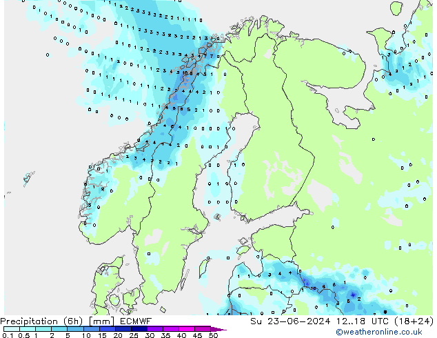 Z500/Rain (+SLP)/Z850 ECMWF dim 23.06.2024 18 UTC