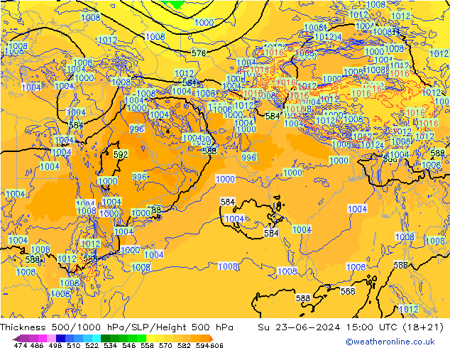 Thck 500-1000hPa ECMWF Dom 23.06.2024 15 UTC