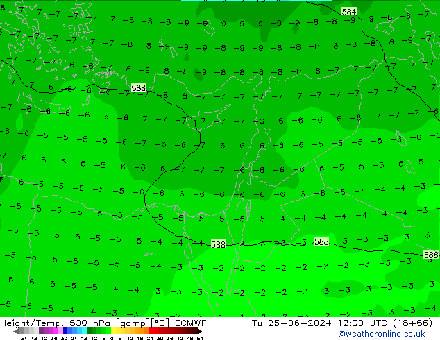 Geop./Temp. 500 hPa ECMWF mar 25.06.2024 12 UTC