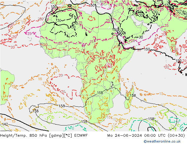 Z500/Rain (+SLP)/Z850 ECMWF Seg 24.06.2024 06 UTC