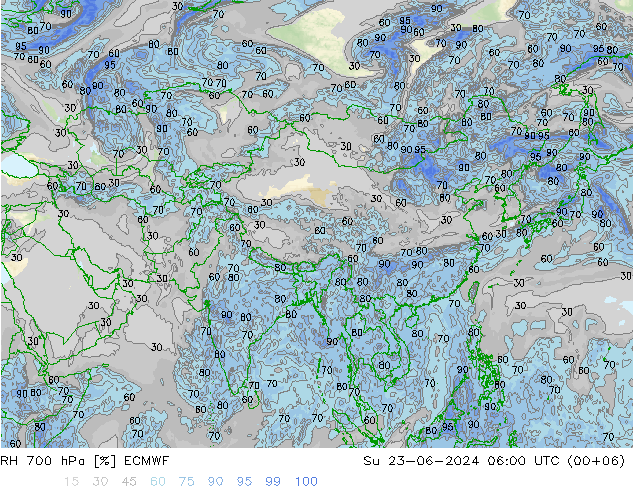 RV 700 hPa ECMWF zo 23.06.2024 06 UTC
