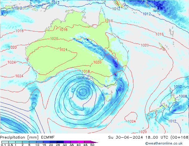 Yağış ECMWF Paz 30.06.2024 00 UTC