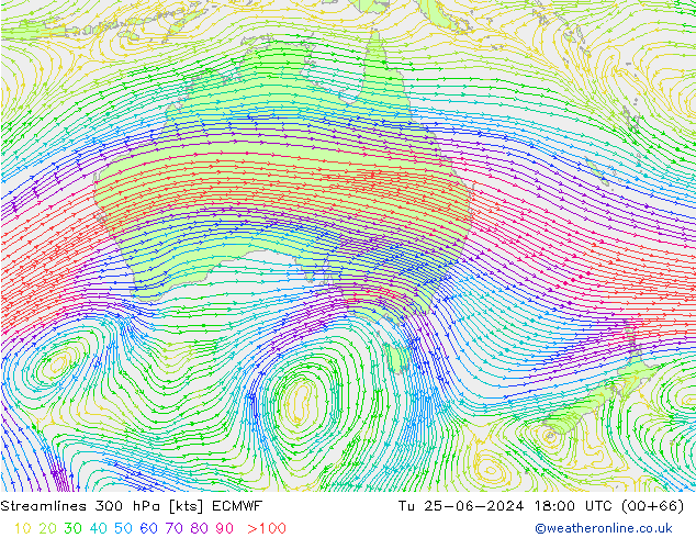 Rüzgar 300 hPa ECMWF Sa 25.06.2024 18 UTC