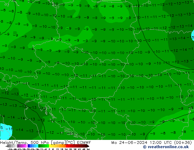 Z500/Rain (+SLP)/Z850 ECMWF Mo 24.06.2024 12 UTC