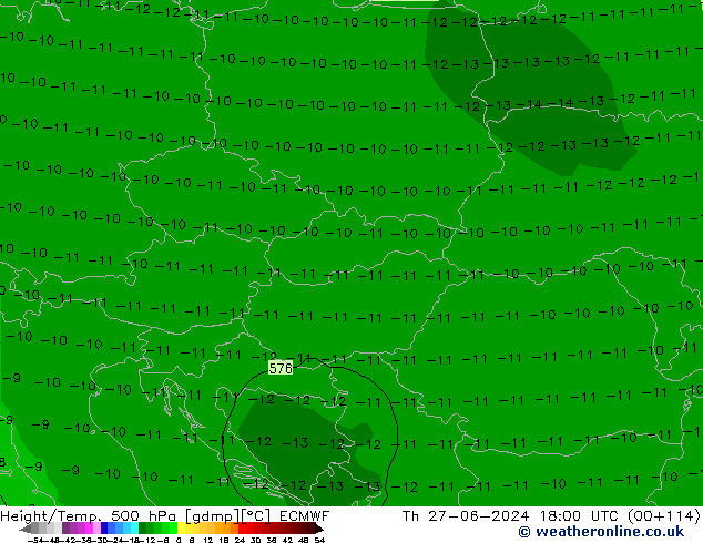 Z500/Rain (+SLP)/Z850 ECMWF Th 27.06.2024 18 UTC