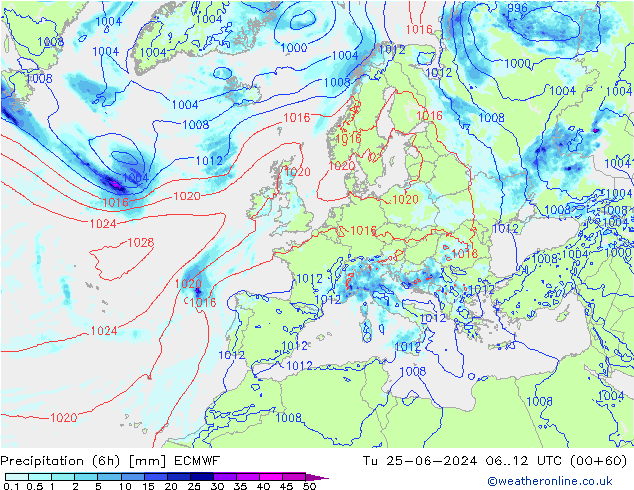 Z500/Yağmur (+YB)/Z850 ECMWF Sa 25.06.2024 12 UTC