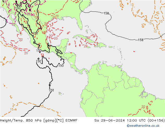 Z500/Rain (+SLP)/Z850 ECMWF Sa 29.06.2024 12 UTC