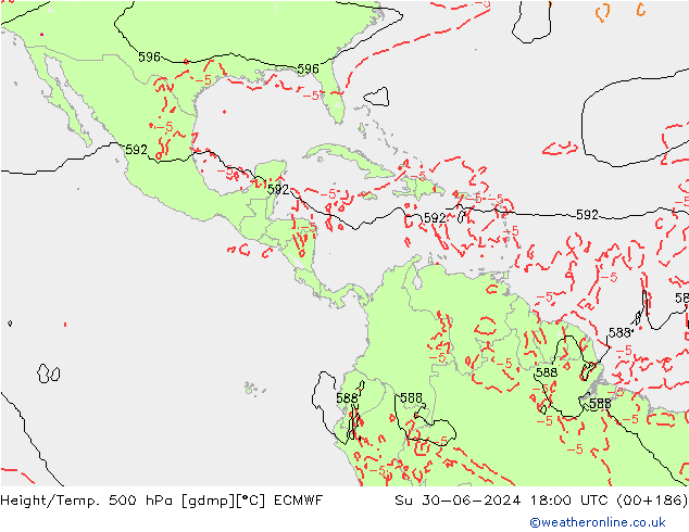 Height/Temp. 500 hPa ECMWF Ne 30.06.2024 18 UTC