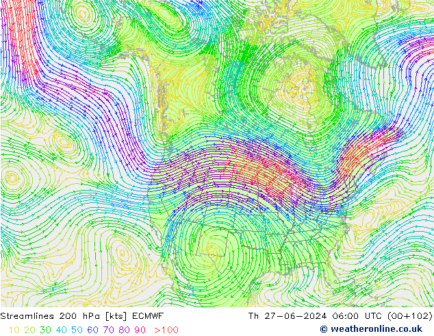 Rüzgar 200 hPa ECMWF Per 27.06.2024 06 UTC