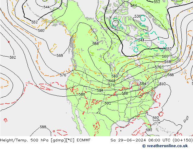 Z500/Rain (+SLP)/Z850 ECMWF Sa 29.06.2024 06 UTC