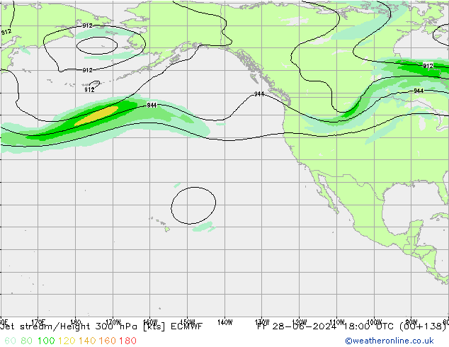 Jet stream/Height 300 hPa ECMWF Fr 28.06.2024 18 UTC