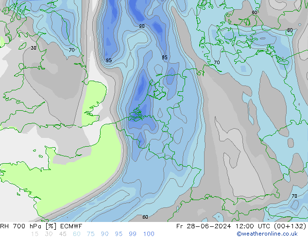 RH 700 hPa ECMWF pt. 28.06.2024 12 UTC