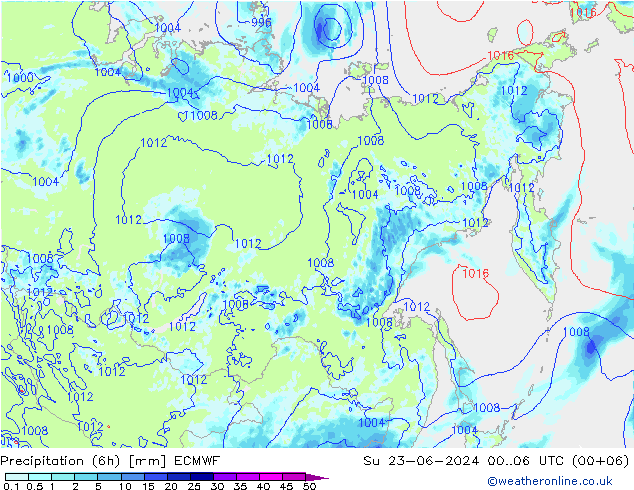 Z500/Rain (+SLP)/Z850 ECMWF Su 23.06.2024 06 UTC