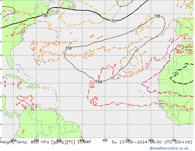 Z500/Rain (+SLP)/Z850 ECMWF dim 23.06.2024 06 UTC