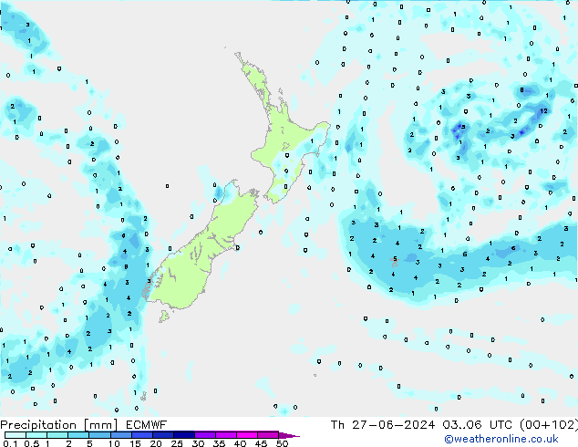 Precipitation ECMWF Th 27.06.2024 06 UTC