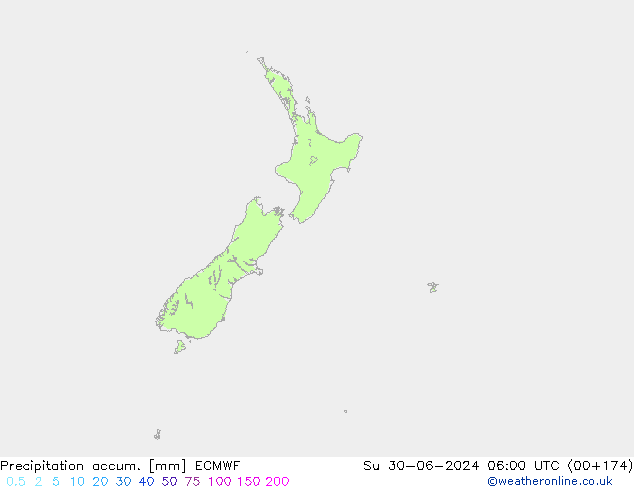 Precipitation accum. ECMWF Ne 30.06.2024 06 UTC