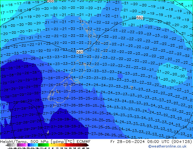 Z500/Rain (+SLP)/Z850 ECMWF  28.06.2024 06 UTC