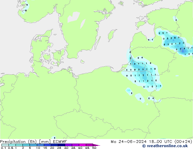 Z500/Rain (+SLP)/Z850 ECMWF Seg 24.06.2024 00 UTC