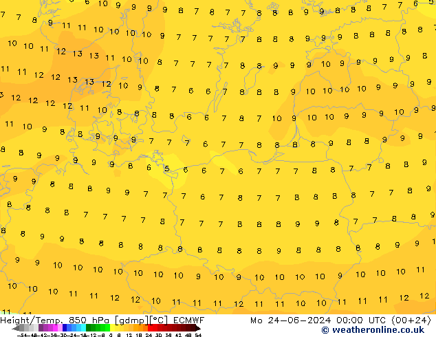 Z500/Rain (+SLP)/Z850 ECMWF Seg 24.06.2024 00 UTC