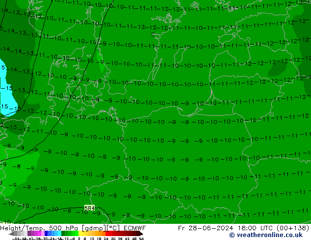 Z500/Rain (+SLP)/Z850 ECMWF Fr 28.06.2024 18 UTC