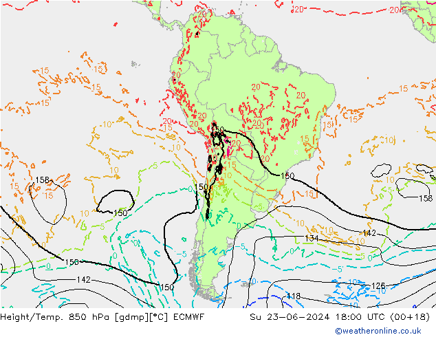 Z500/Rain (+SLP)/Z850 ECMWF  23.06.2024 18 UTC