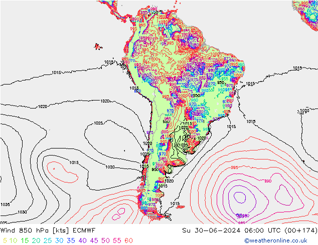 Wind 850 hPa ECMWF Su 30.06.2024 06 UTC