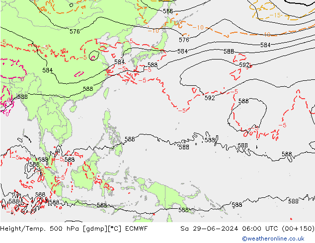 Z500/Rain (+SLP)/Z850 ECMWF sab 29.06.2024 06 UTC