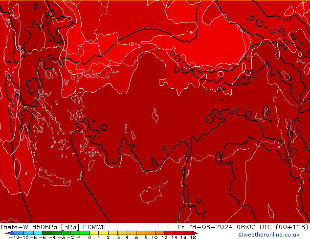 Theta-W 850hPa ECMWF pt. 28.06.2024 06 UTC