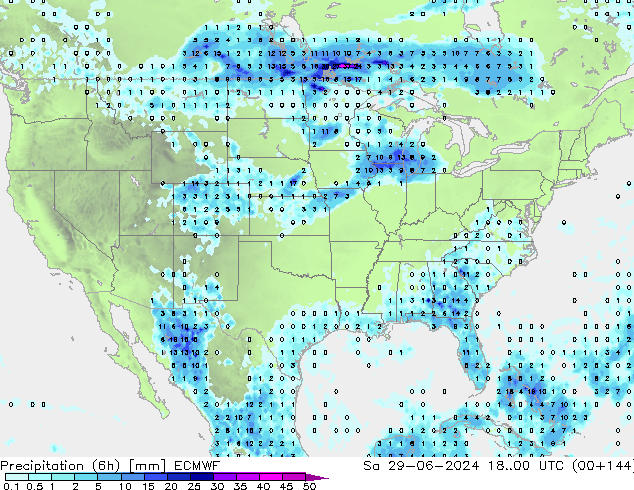 Z500/Yağmur (+YB)/Z850 ECMWF Cts 29.06.2024 00 UTC