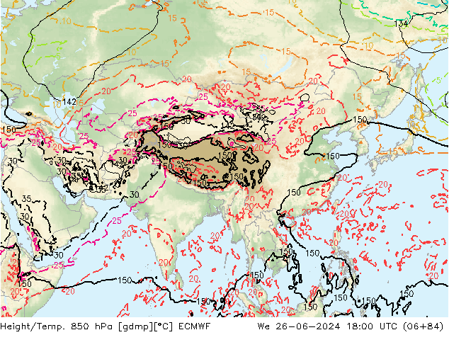 Z500/Rain (+SLP)/Z850 ECMWF śro. 26.06.2024 18 UTC