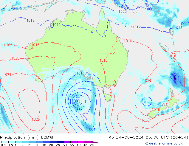 precipitação ECMWF Seg 24.06.2024 06 UTC