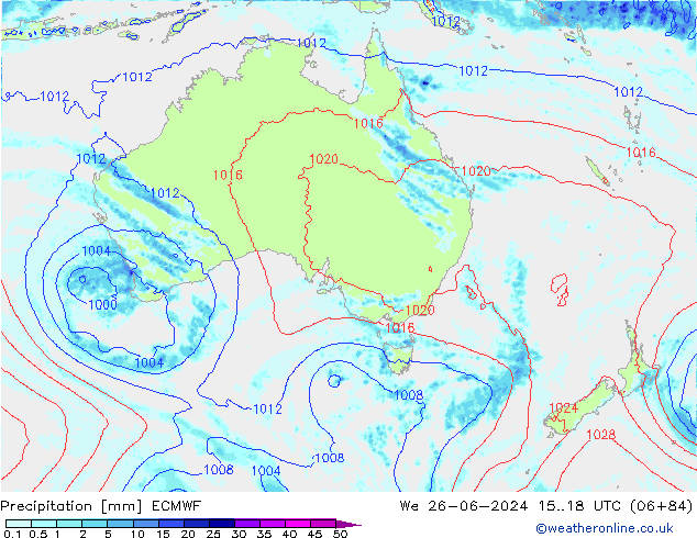 Precipitation ECMWF We 26.06.2024 18 UTC