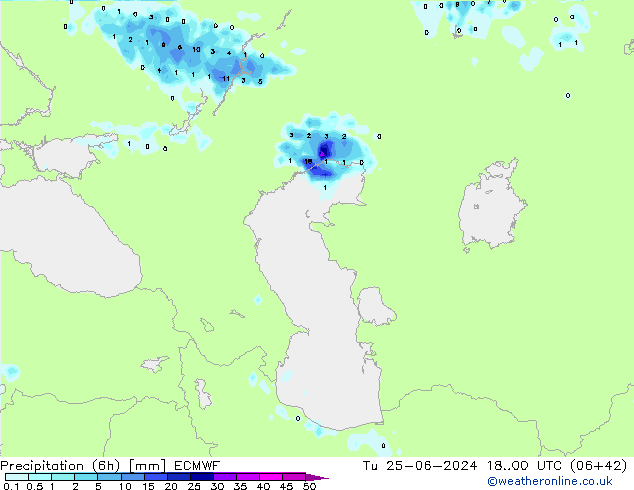 Z500/Rain (+SLP)/Z850 ECMWF вт 25.06.2024 00 UTC