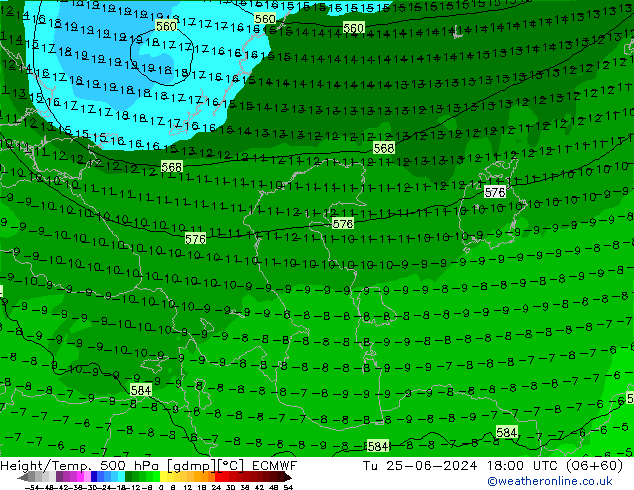 Z500/Rain (+SLP)/Z850 ECMWF  25.06.2024 18 UTC