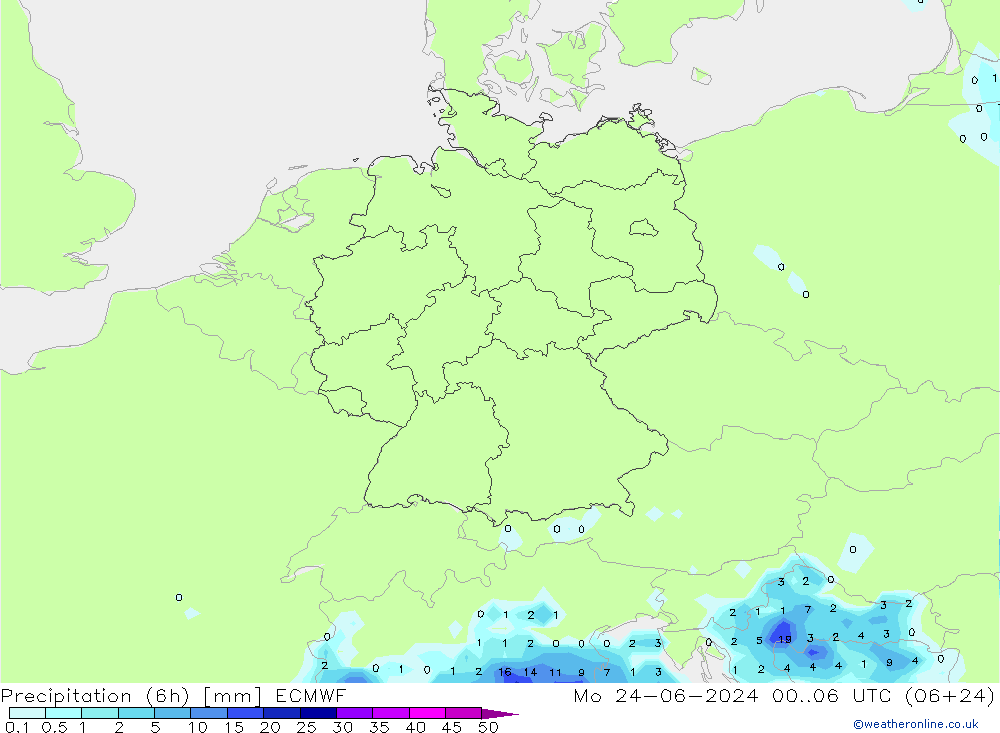 Z500/Rain (+SLP)/Z850 ECMWF Po 24.06.2024 06 UTC